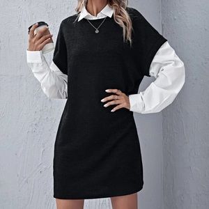 Rib-knit 2 in 1 dress/shirt